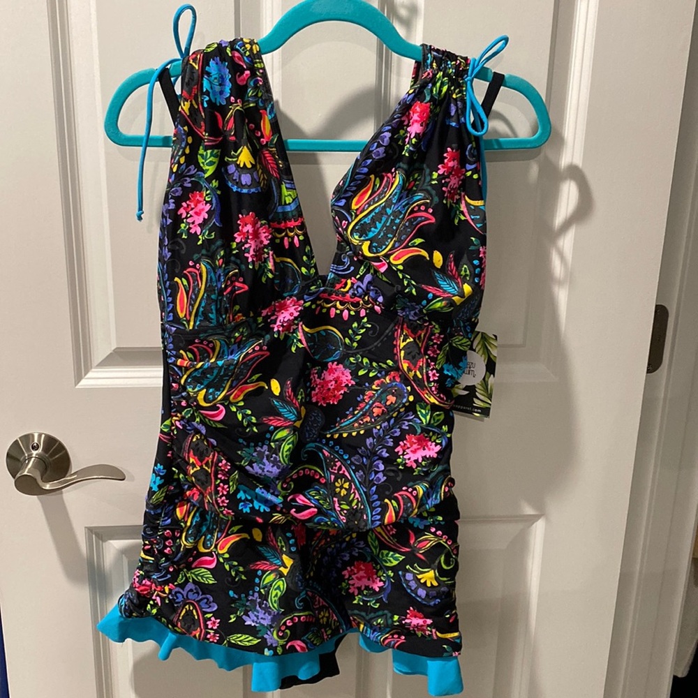 NWT One piece figure flattering swim dress on Oprah’s favorite things list.